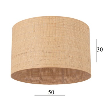 Duży abażur z rattanu do lampy 6W RATTAN 50/30 cm abażur walec rattanowy