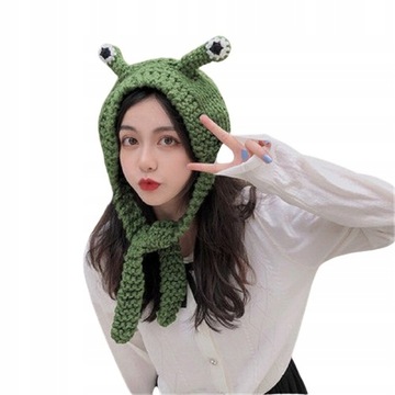 SZYDEŁKOWA CZAPKA Z OCZAMI ŻABY HARAJUKU COSPLAY