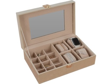 ВЕЛОР-органайзер Шкатулка-органайзер 25 х 16 х 7 см ДЛЯ УКРАШЕНИЙ - КОРИЧНЕВЫЙ