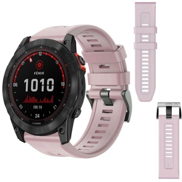 Pasek Opaska Armband Silikonowy SPORT Różowy do Garmin Fenix 7X /6X /6X Pro