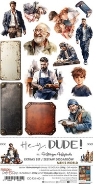 Craft O' Clock zestaw papierów HEY, DUDE! 15 x 30 MEN'S WORLD