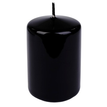 CZARNA ŚWIECA WALEC GLAMOUR ŚWIECZKI CZARNE 9 CM
