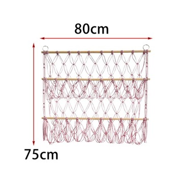 Гамак для хранения мягких игрушек Macrame Mesh Мягкий подвесной органайзер розовый