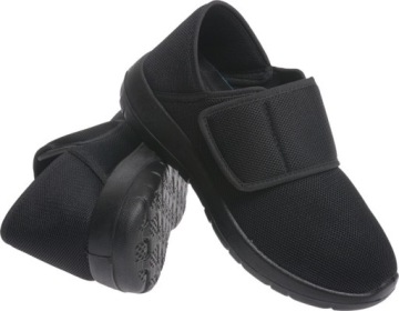 PÓŁBUTY DAMSKIE DUŻA SZEROKOŚĆ NA RZEPĘ czarny38