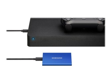 Портативный твердотельный накопитель SAMSUNG T7 1 ТБ, внешний USB 3.2 Gen 2, синий индиго