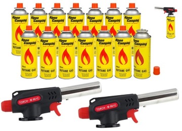PALNIK GAZOWY NA GAZ FLAME M-961C x2 + 14 KARTUSZY