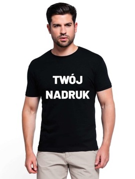 Koszulka T-shirt Z TWOIM NADRUKIEM napisem r. L