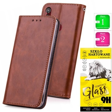 Etui Portfel CASE STOJAK MAGNES KOLORY + SZKŁO 9H do Motorola Moto G8 Plus