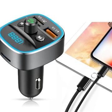 FM-ПЕРЕДАТЧИК BLUETOOTH 5.0 ЗАРЯДНОЕ УСТРОЙСТВО QC 3.0 2x USB USB-C 20 Вт RGB