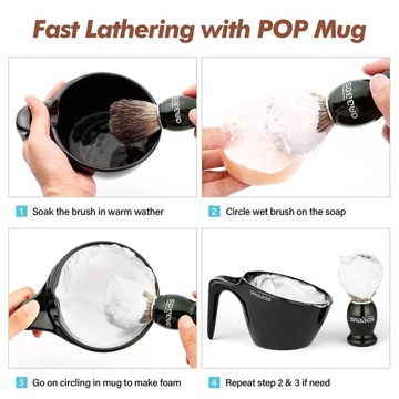 Помазок для бритья Anbbas с чашкой и набором мыла