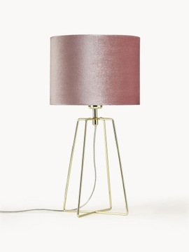 Lampa stołowa WW Karolina odcienie różu stelaż złoty metal