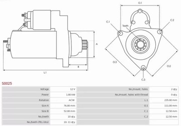 AUTO STARTER STARTÉR S0025