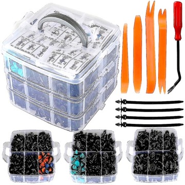 ШПИЛЬКИ, АВТОМОБИЛЬНЫЕ ЗАЖИМЫ, СЪЕМНИКИ ДЛЯ СНЯТИЯ ОБИВКИ, НАБОР 675 шт.