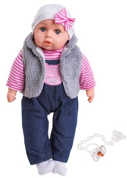 BABY DOLL SPEAKS PL + соска + бутылочки + подгузники