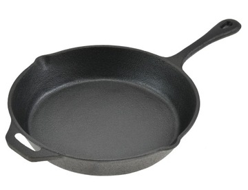 DUŻA Patelnia ŻELIWNA 30 cm Ciężka Głęboka PIEKARNIK OGNISKO INDUKCJA GAZ