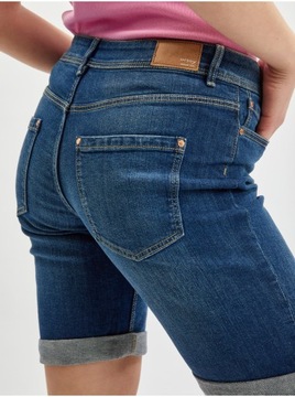 Granatowe jeansowe szorty damskie ORSAY