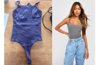 3F1A01 P28 БОДИ BOOHOO PLUS В ФИОЛЕТОВУЮ ПОЛОСКУ 5XL