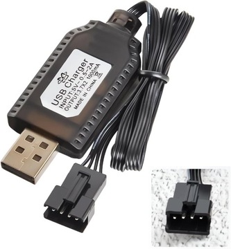 Kabel do ładowarki USB ze złączem wtykowym SM-4P do akumulatora LiPo 2S 7,4 V RC