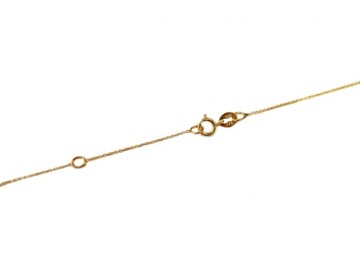Złoty naszyjnik 375 ankier z łezką Kwarc dymny modny wzór na prezent 9k