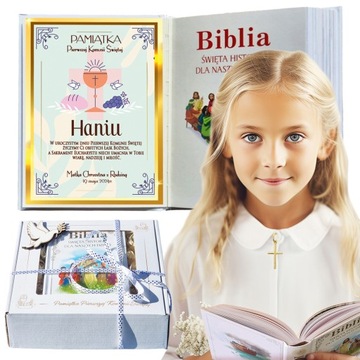 BIBLIA NA KOMUNIĘ PREZENT Pamiątka Pierwszej Komunii Świętej Komunia