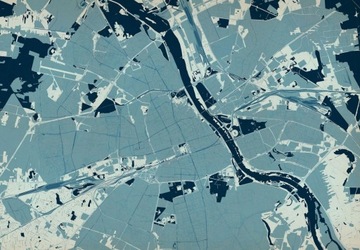 Fototapeta Mapa Warszawa Gotowa 366x254 cm XXL
