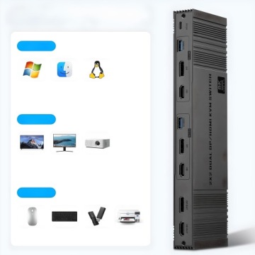 KVM-переключатель 2x2 HDMI DisplayPort CONsole DP USB 3.0 Switch 2 Monitors