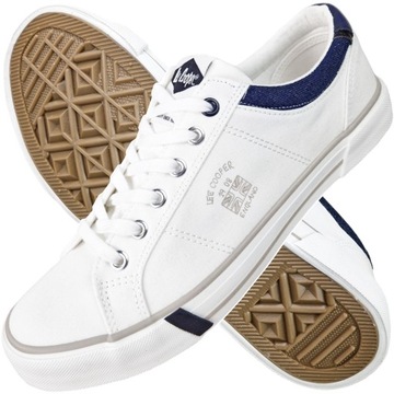 Trampki Męskie LEE Cooper Białe Wygodne Stylowe Tenisówki buty 2145M 42