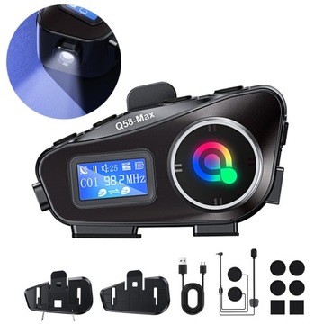 Interkom Motocyklowy Bluetooth 5.3 FM 1000mAh