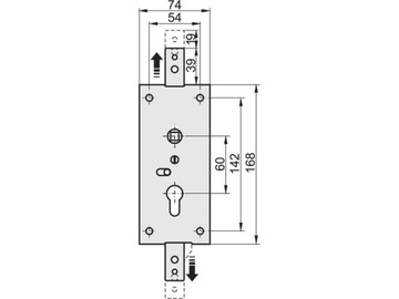Типовой горизонтальный замок для гаражных ворот из ПОЛЬШИ