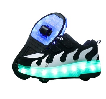 NOWY MODNA SWIECACE BUTOROLKI BUTY Z ROLKAMI LED ROLKI WROTKI