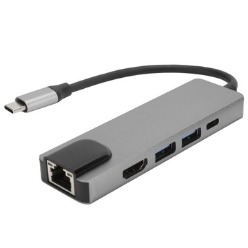 Многопортовый адаптер USB-концентратора TypeC для мультимедийного интерфейса высокой четкости 5