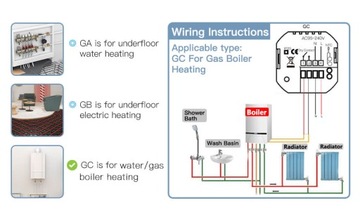 Светодиодный термостат Zigbee TUYA Газовый/водяной нагреватель GC