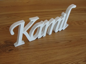Надпись имени стоящая белая фанера, 3D надпись, буквы