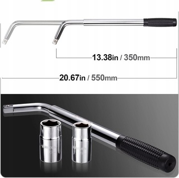 ТЕЛЕСКОПИЧЕСКИЙ КОЛЕСНЫЙ КЛЮЧ 1/2 ФУТА УСИЛЕННЫЙ + НАСАДКИ 17 19 21 23 мм ПРОЧНЫЕ