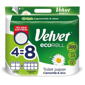 Velvet papier toaletowy EcoROLL Rumianek 4 rolki