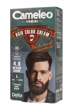 Delia Cosmetics Cameleo Men Krem koloryzujący do włosów,brody i wąsów nr. 4