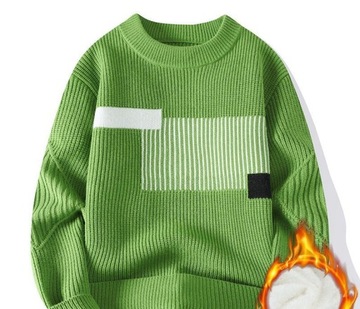 Sweter świąteczny, gruby, ciepły sweter ze wzorem w szwy