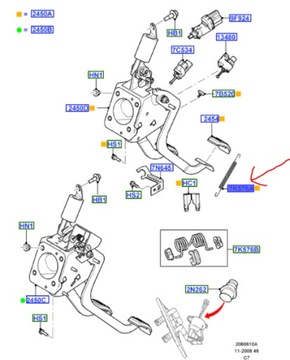 SPRĘŻYNA PEDAŁU SPRZĘGŁA FORD FOCUS 1 TRANSIT 1.8