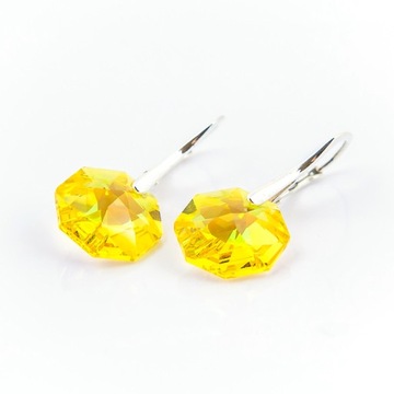 Kolczyki srebrne z kr. Swarovski Octagon LTOP BLAB