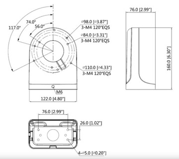 Держатель купольной камеры Dahua PFB203W