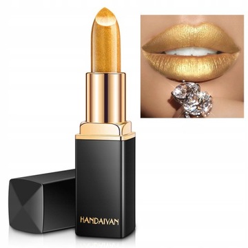 Gold 3D Matte Matowa Szminka Pomadka Glitter 3.6g
