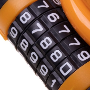 Велосипедный замок с комбинацией/кодом - оранжевый, длинный 120 см