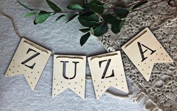 Украшение вымпела ДЕРЕВЯННОЙ ГИРЛЯНДОЙ