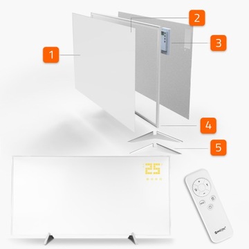 ИНФРАКРАСНЫЙ ИК-ОБОГРЕВАТЕЛЬ ЭЛЕКТРИЧЕСКИЙ ПУЛЬТ ДИСТАНЦИОННОГО УПРАВЛЕНИЯ TUYA WIFI 770 Вт