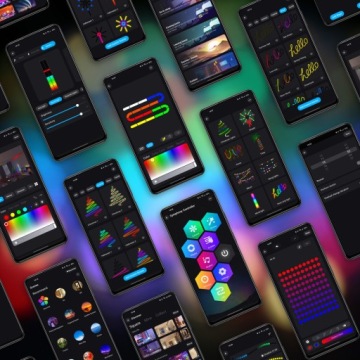 Светодиодная лента RGBIC 5 м Неон, световая цепочка ИК-пульт дистанционного управления, Bluetooth, IP65, USB W