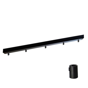 Podsufitka do lampy 115cm 5 otworów czarna + 01S