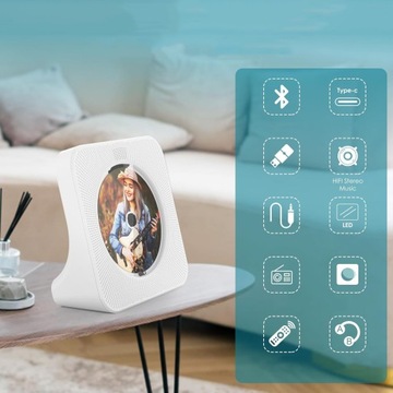 ПОРТАТИВНЫЙ CD-ПЛЕЕР С AUX-ВХОДОМ 3,5 ММ ДЛЯ НАУШНИКОВ, FM-РАДИО, ДОМА