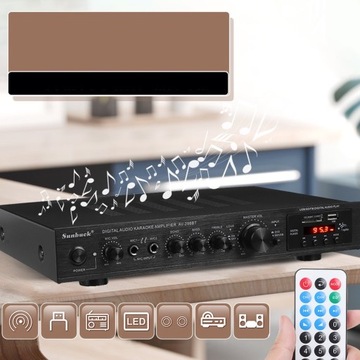 AMPLITUNER WZMACNIACZ HI-FI STEREO BLUETOOTH RADIO CYFROWY WZMACNIACZ USB