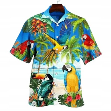 Koszula męska casual TaoguoShop-MT-SKU132143 krótki rękaw poliester rozmiar