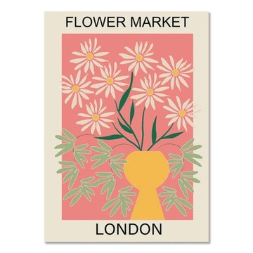 Цветочный рынок вишни в Лондоне, Токио, винтажное скандинавское настенное искусство на холсте